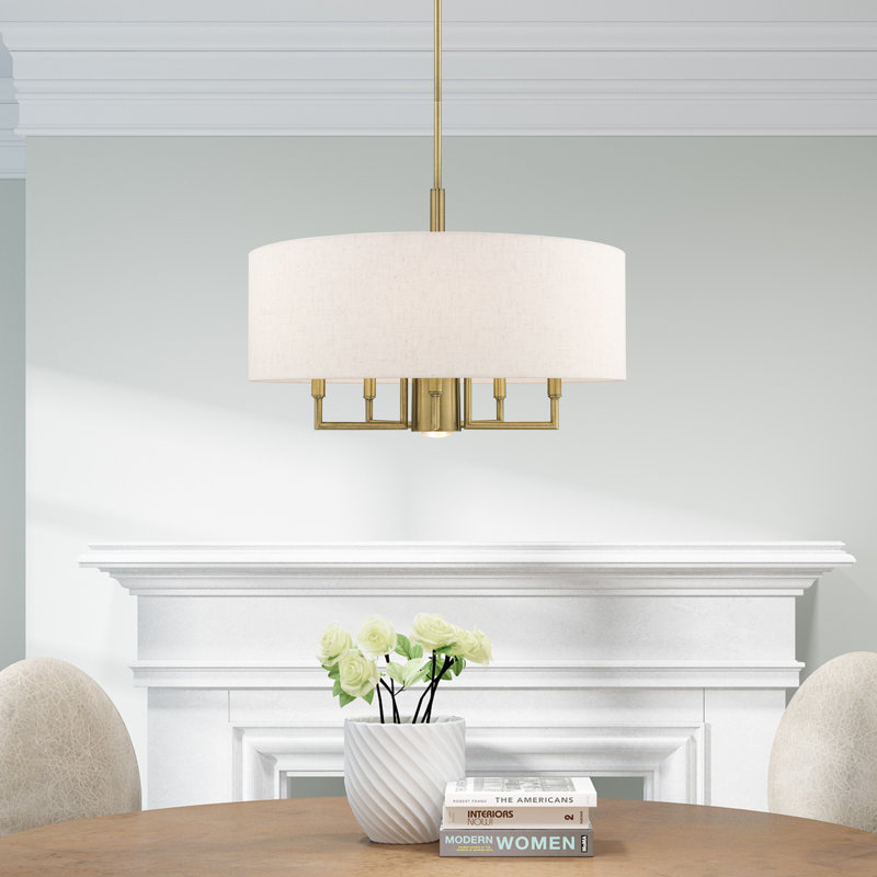 Bazilijus 6-Light Chandelier, Laiton antique