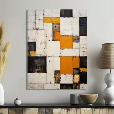 «Cubist Retro Patchwork», reproduction d'art murale abstraite
