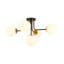 5-light Symmetrical Frosted Glass Semi-flush Mount-930794389
