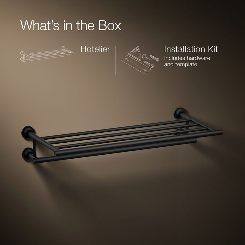 Purist Hotelier Wall Shelf, Matte Black
