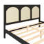 Lit plateforme en bois avec tête de lit et pied de lit en rotin Eldrin-125427573-125427574