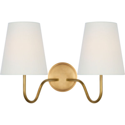 Lyndsie 11" Double Sconce with Linen Shades