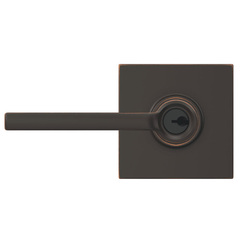 Latitude Keyed Entry Lever with Collins Trim, Aged Bronze