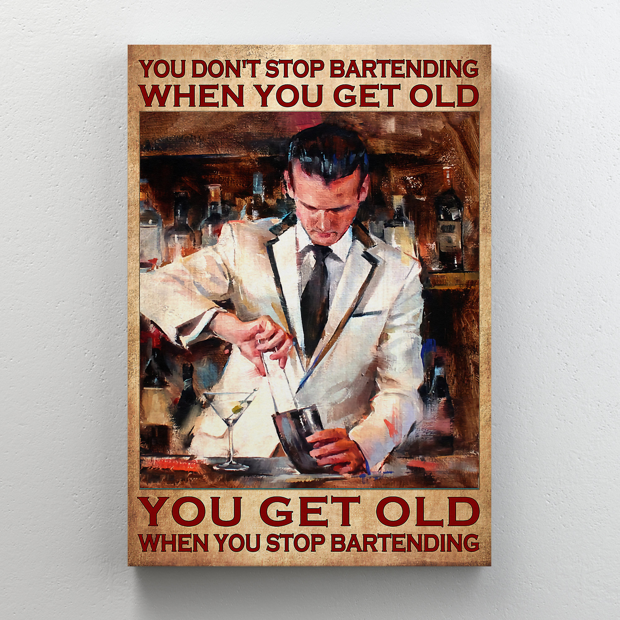 vintage bartender poster