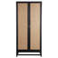 Royette 78-Inchtall Exotic Wood And Rattan 2-Door Cabinet In Black