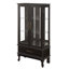 Présentoir à vin 2 portes avec tablettes réglables, lumières DEL, miroir arrière, portes en verre avec rangement rétro pour la maison, finition noire, poignée, tiroir caché, éclairage-128935109