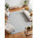Tapis gris clair en polyester / coton tissé à la main Puja