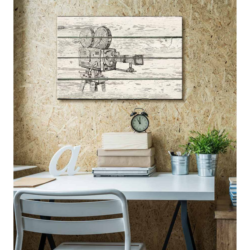 «Crosshatch», appareil photo de bobine à bobine, œuvre d'art rustique, H 12 po x l 18 po