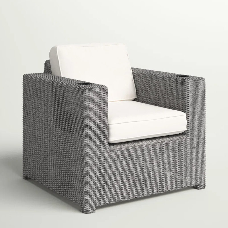 Fauteuil de patio léger avec coussins - gris portatif entièrement assemblé, structure rouille, coussins antitaches, position inclinable réglable