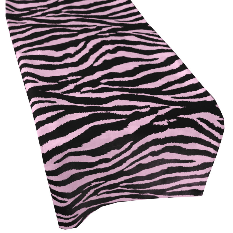 Zebra Print Table Runner, Pink, 12" x 144"