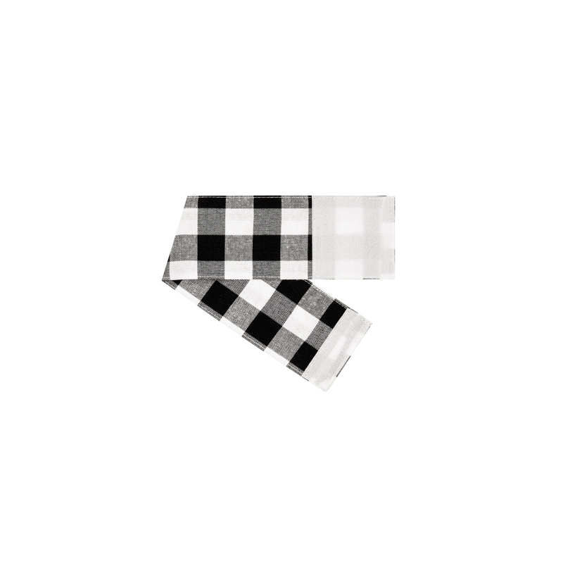 Panneau de rideau d'intérieur semi-transparent Janela, Noir et blanc, L 25 po x L 72 po