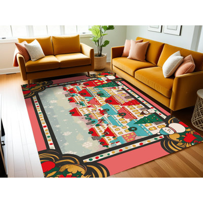 Tapis de vacances d'hiver de Noël lavable The Holiday Aisle®