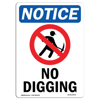 No Digging Sign with Symbol