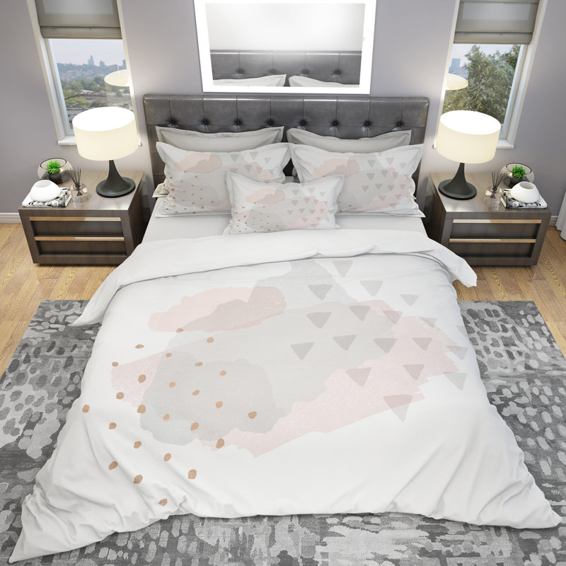 Ensemble de housse de couette ivoire en microfibre moderne et contemporain, Housse simple + 1 taie décorative