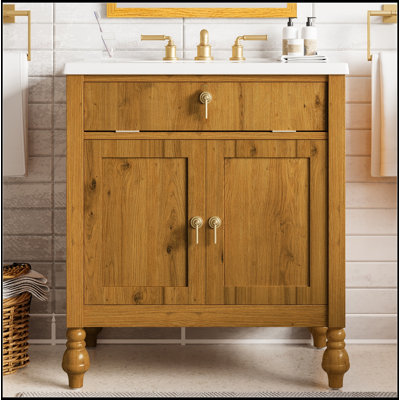 Meuble-lavabo 30 po avec lavabo en résine coquillage