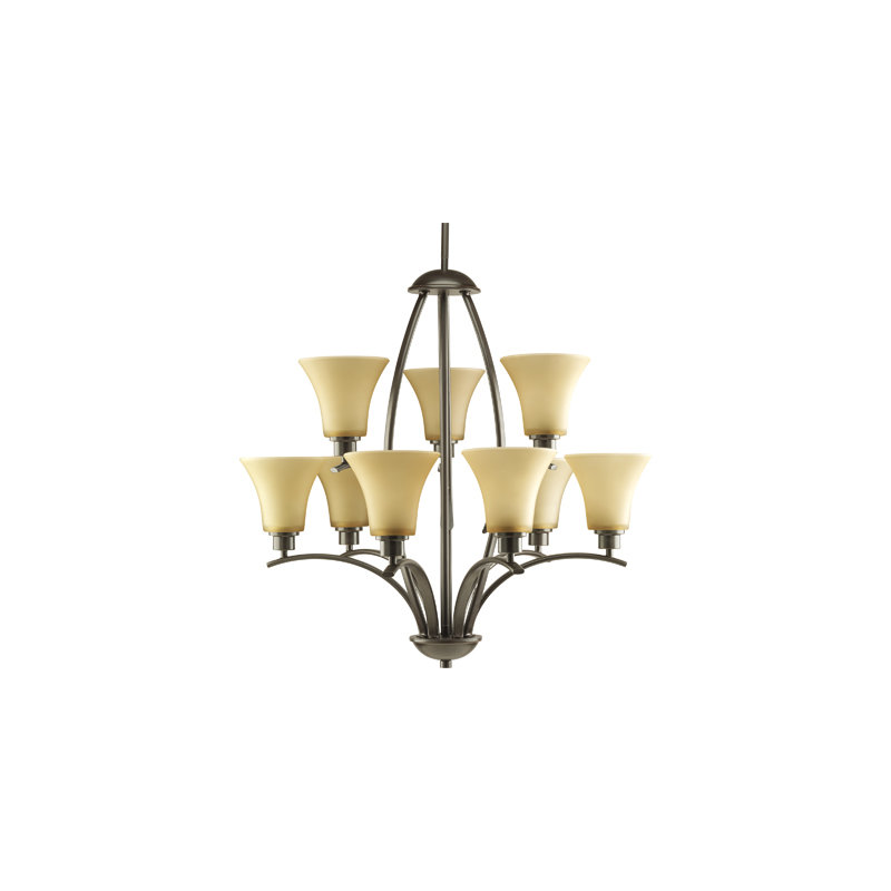 Jilliann 9 - Light Dimmable Tiered Chandelier, Antique Bronze