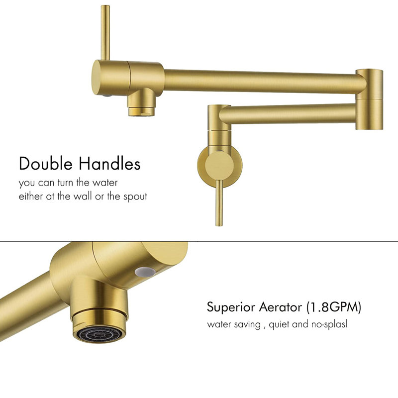 Love My Bath Louth Kitchen Faucet, Brushed Gold