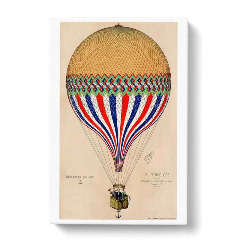 Hot Air Balloon In France - Wrapped Canvas Print, 50cm H x 35cm W x 3cm D