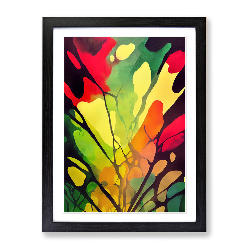 Bright Tree - Single Picture Frame Print, Black, 34cm H x 25cm W x 2cm D