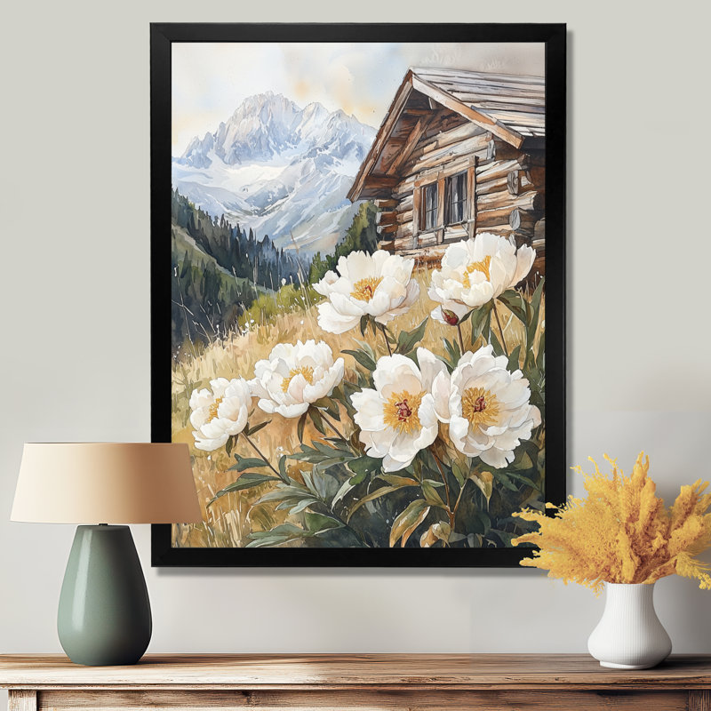 Gilliam - impressions sur toile florales, H 32 po x l 24 po, Noir, Reproduction encadrée d'une seule photo
