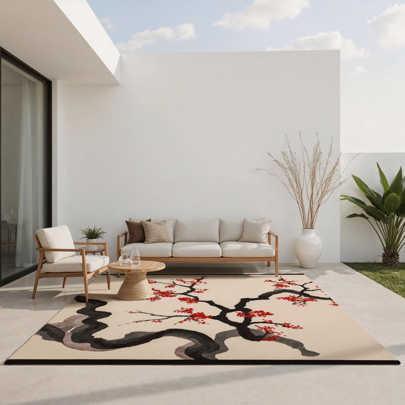 Petal Glimmer Indoor And Outdoor Area Rug, Rectangle 9' x 12'