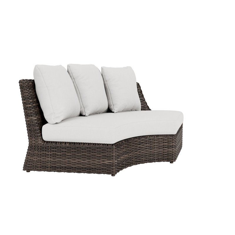 Largo Outdoor 3 - Seat Patio Sectional, Delicate Botanical Slate