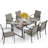 Sutiya 6 - Person Steel Patio Dining Set Umbrella Hole Included Rectangular Table