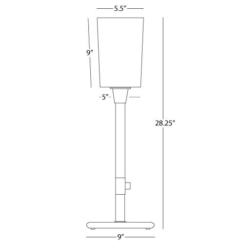 Bandit Buffet Table Lamp, Polished Nickel