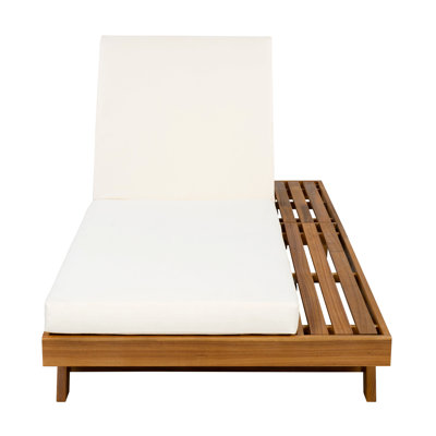 Lounge Chaise Set,Space Available On One Side, Acacia Wood With Water-Resistant Lounge Cushions (4 Inch Thick) - Matching Cream Version Available by Latitude Run