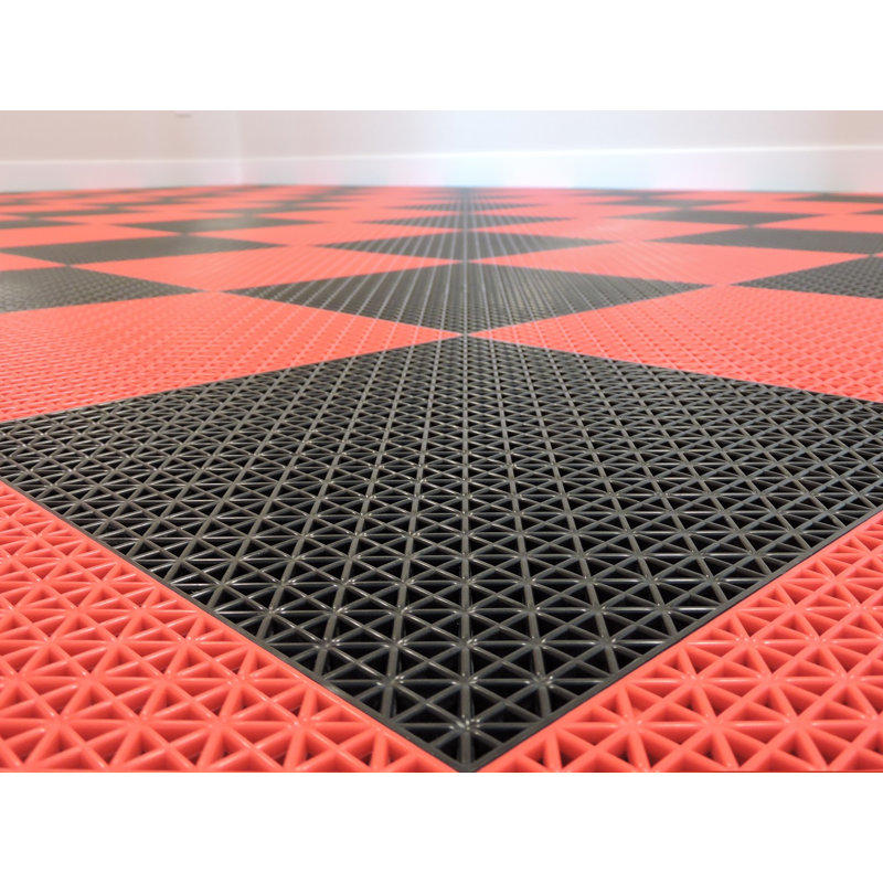 Carreaux de sol intérieur / extérieur à verrouillage Quix Tile, Rouge flamboyant