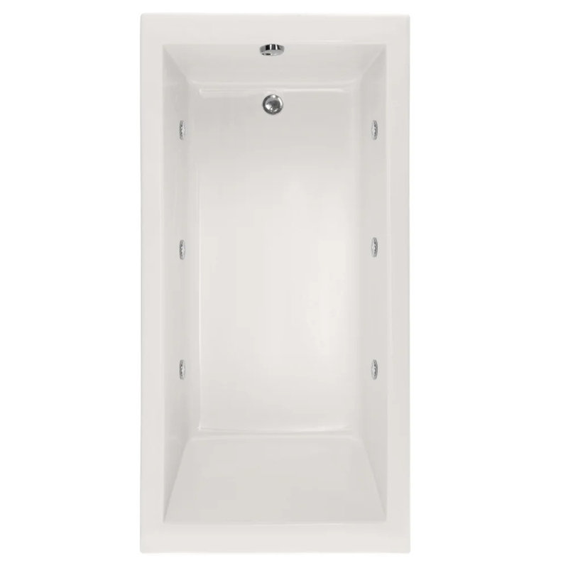 Lacey 60'' L Bathtub, White, Polished Chrome