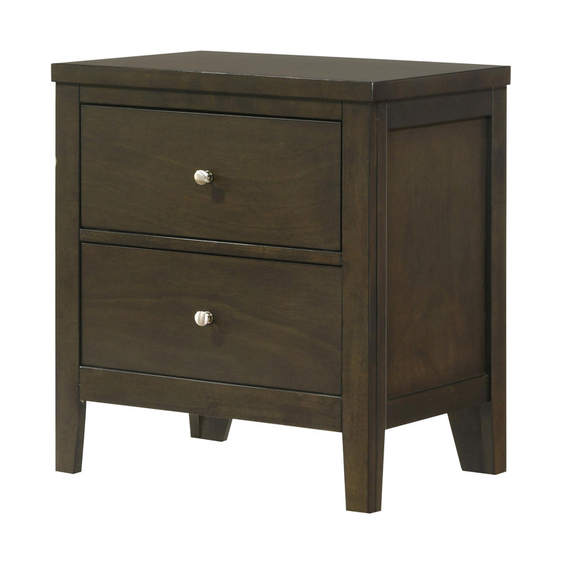 2-Drawer Nightstand Bedside Table Dark Cocoa