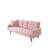 1730 Sofa Bed Armrest With Nail Head Trim With Two Cup Holders 72" Pink Velvet Sofa For Small Spaces