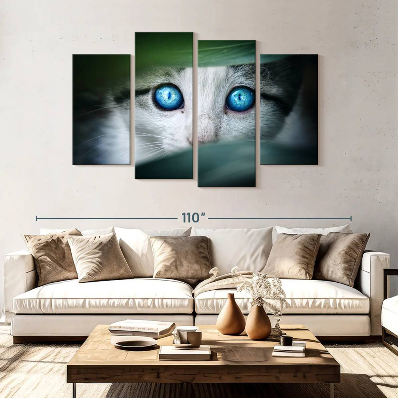 Chat aux yeux de cristal Brampt, H 54 po x l 84 po