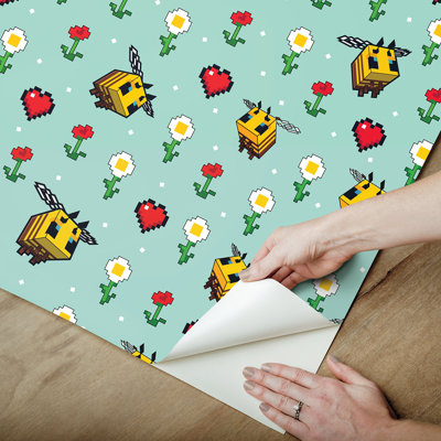 Minecraft Busy Bee Peel and Stick Wallpaper