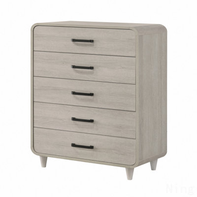 1Pc Contemporary White Finish Ample Drawer Space Five Drawers Tall Chest Storage Wooden Furniture