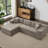 Boneless 105 '' W No Assembly Required Upholstery Corduroy Modular Sectional Couch Sofa with L-Shape Chaise 2 Piece and 5 Pillows Back, Free Combination, Modern Modular Sofa with Deep Seat-1377828958-1381101137