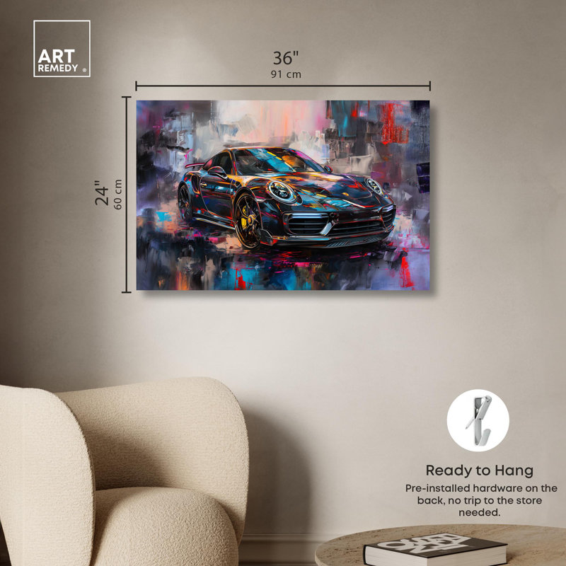 Peintures luxueuses de la voiture de luxe par Art Remedy, Toile tendue, 24" H x 36" W