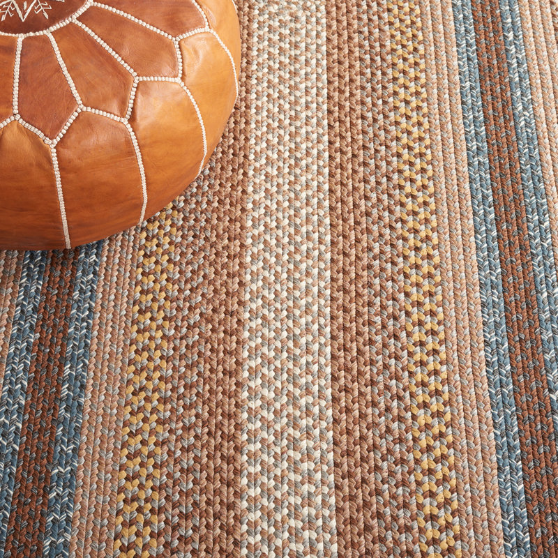Tapis performance géométrique tissé à la main et lavable à la machine Liptak, Carré 7 pi