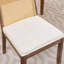 Ensemble de 2 chaises de salle à manger courbées arquées à dossier en canne, chaises d'appoint de style campagne Mid-Century, structure en bois massif patiné, coussin en chenille avec ressort en S et éponge, chaises d'appoint sans accoudoirs pour la cuisine, beige, SW1899BG-1668343467-1668343477