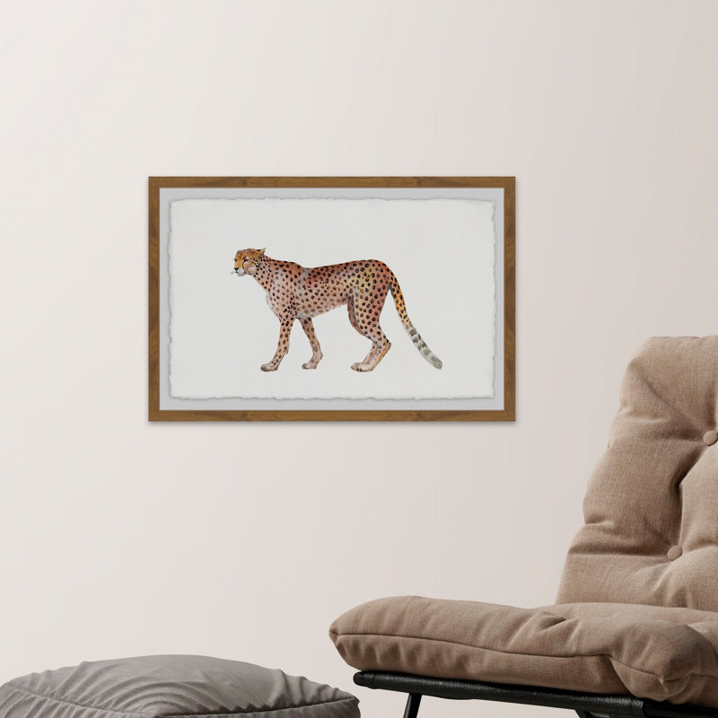 «Walking Cheetah», reproduction encadrée, H 20 po x l 30 po x P 1,5 po