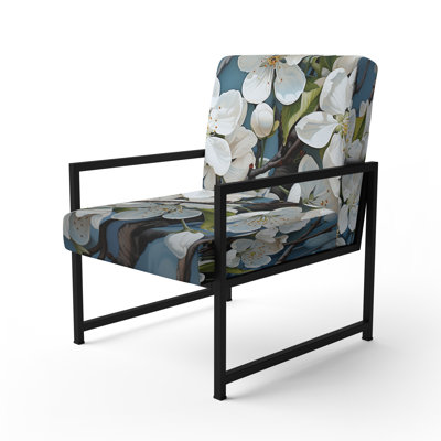 Apple Blossom Monochromatic Elegance XXIX - Upholstered Cottage Arm Chair, Apple Blossom Accent Chair