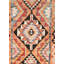 Tapis unique orange, brun et noir de 2 pi 11 po x 9 pi 2 po Herki