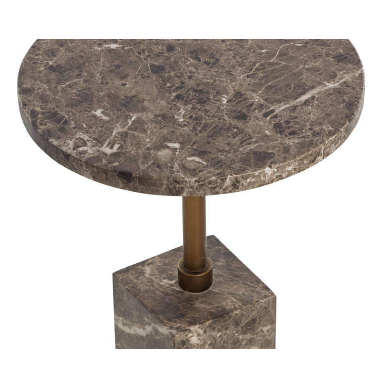 Mizani Outdoor Round Side Table, Brown