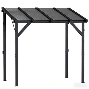 Abri barbecue rigide et résistant avec structure, gris foncé moderne