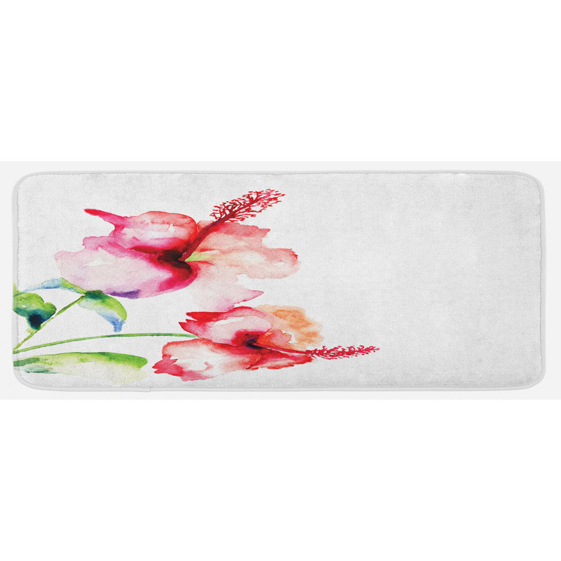 Tapis de cuisine à fleur aquarelle