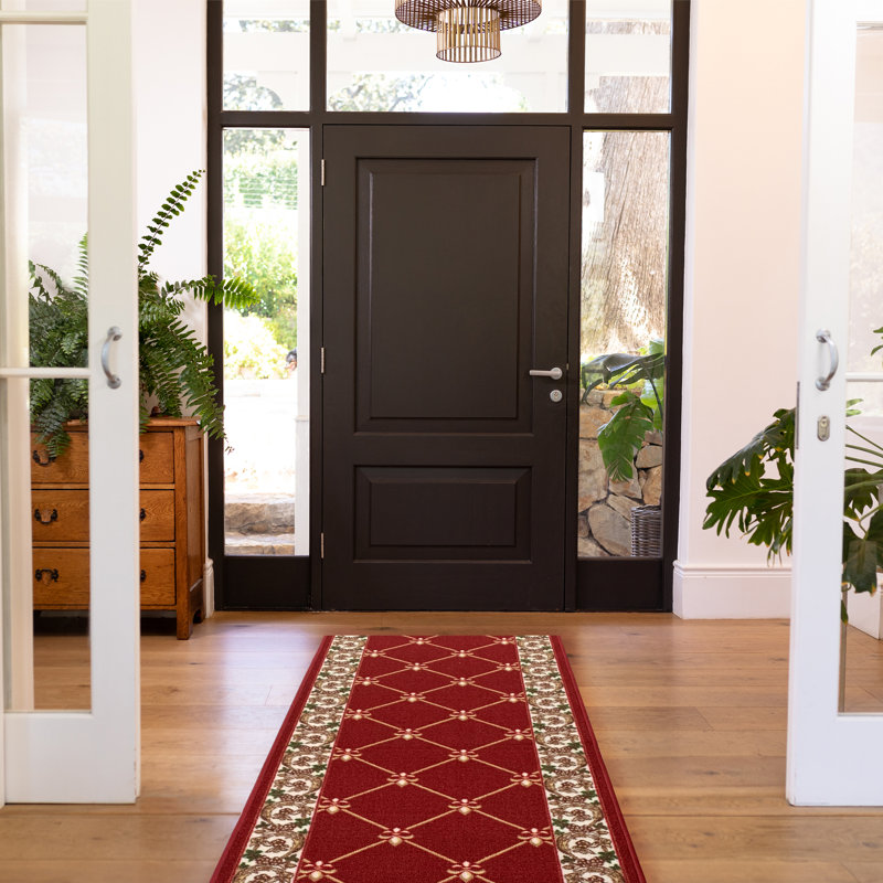 Tapis rouge touffeté Exum Southwestern, Tapis de couloir 2 pi 7 po x 13 pi