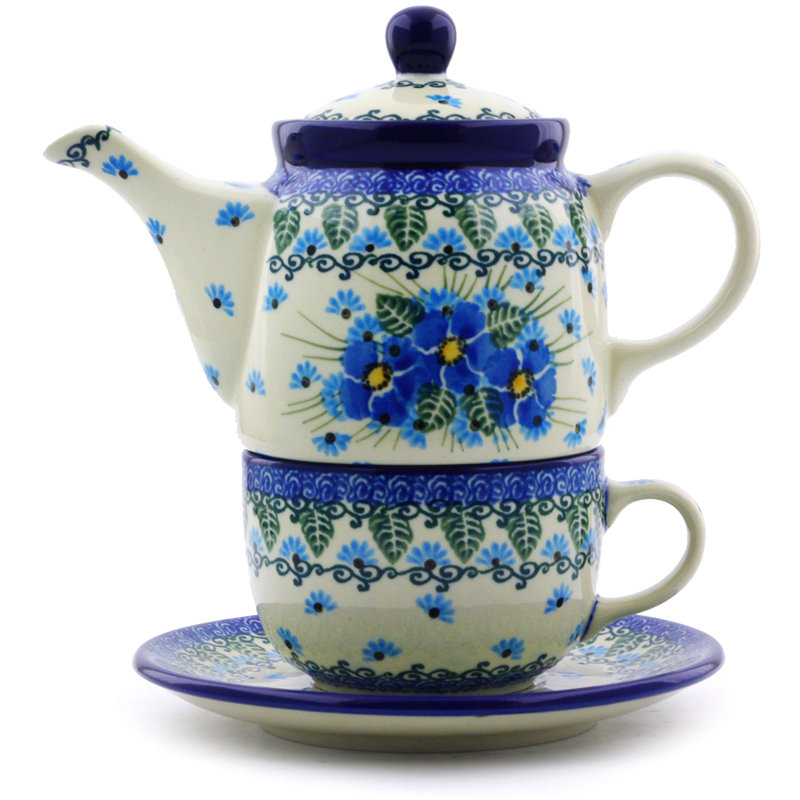 Polmedia 17oz. Floral Teapot
