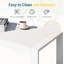Table basse d'extérieur rectangulaire moderne en aluminium blanc de 43 pouces, résistante aux intempéries, plateau robuste et fiable, adaptée à plusieurs espaces.