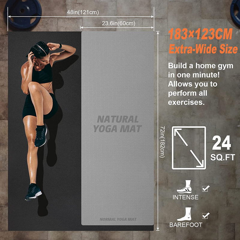 Grand tapis d'exercice Innhom Workout, L 48 po x L 72 po, Noir